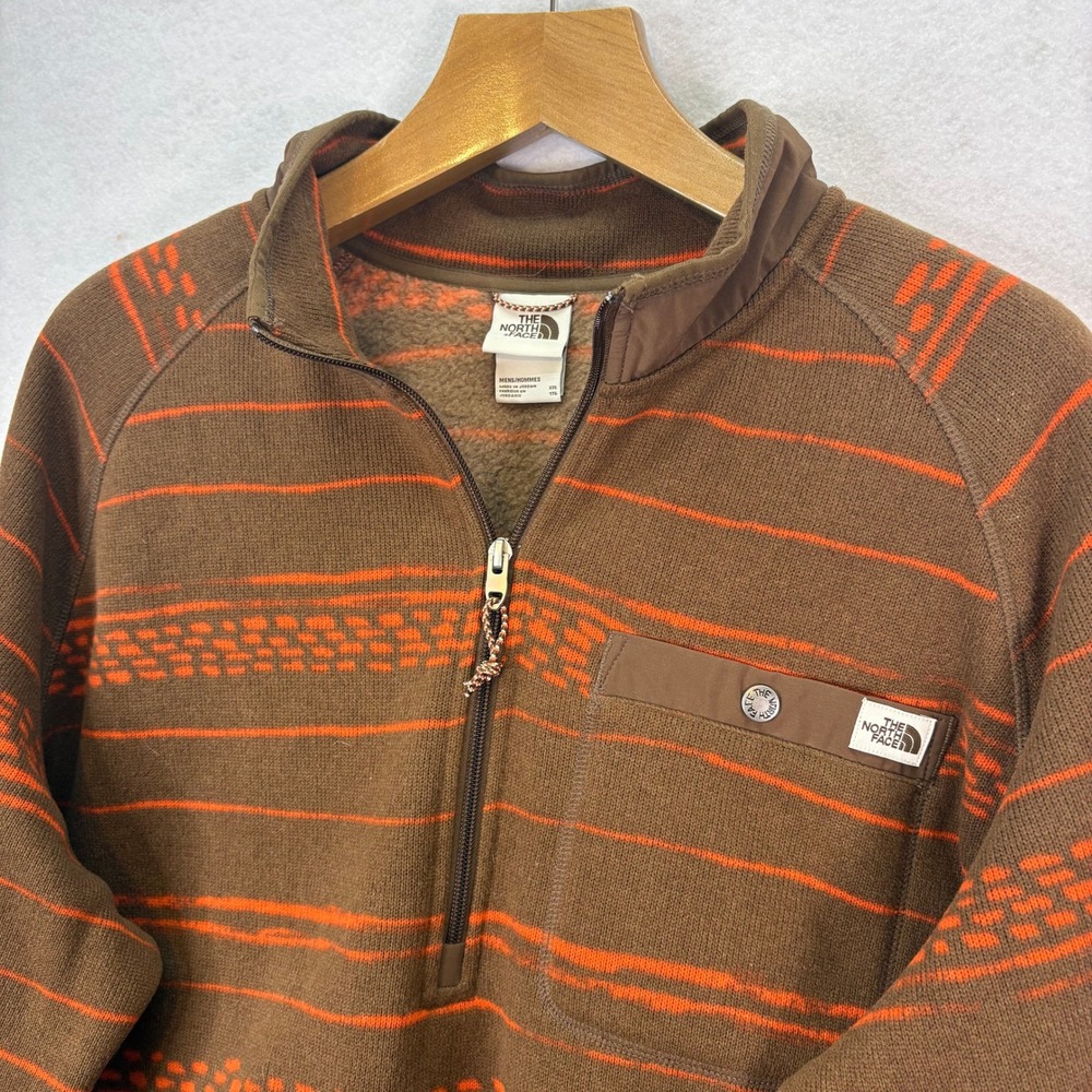 The North Face Brown Striped‎ Gordon Lyons 1/4 Zip Pullover Mens XXL Gorpcore